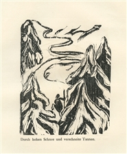 Nele van de Velde woodcut Homage to Kirchner