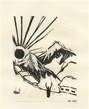 Nele van de Velde woodcut Homage to Kirchner