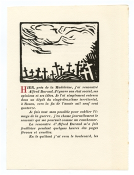 Maurice Vlaminck woodcut Trois journees tribu