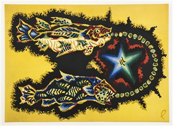 Jean Lurcat lithograph Signs of the Zodiac Pisces