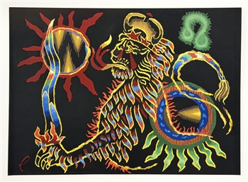 Jean Lurcat lithograph Signs of the Zodiac Leo