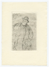 Jean-Francoise Raffaelli original etching "Le Marchand Dâ€™Habits"
