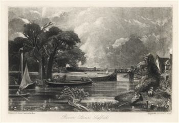 Sir John Constable / David Lucas mezzotint "River Stour, Suffolk"