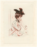 Paul Cesar Helleu original drypoint (Femme au chapeau)