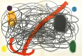 Joan Miro lithograph Oiseau Rouge, 1961