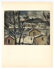 Maurice de Vlaminck lithograph "Winter Landscape"