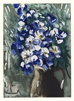 Maurice de Vlaminck lithograph "Delphiniums"