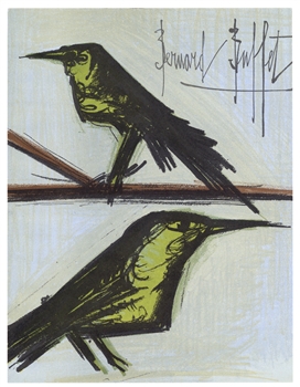 Bernard Buffet original lithograph "Pair of Birds"