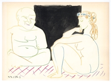 Pablo Picasso lithograph (Deux Personnages)