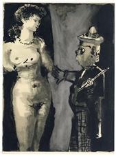 Pablo Picasso lithograph (Woman and Clown)