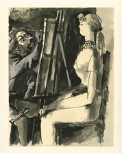 Pablo Picasso lithograph (Artist and Model)