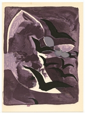 Georges Braque "Les oiseaux de nuit" lithograph (Nightbirds)