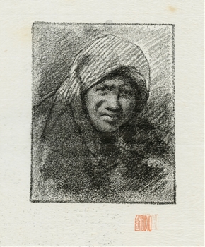 Mortimer Menpes "A Mexican Woman" lithograph on japon paper