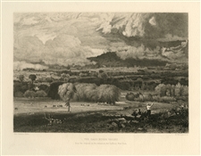 George Inness etching "The Saco River Valley"