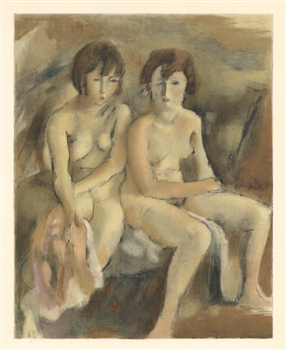 Jules Pascin lithograph "Deux Nus"