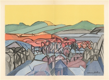 Jacques Villon lithograph "Les Oliviers entre Cannes et Mougins"