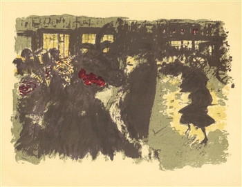 Pierre Bonnard lithograph "Place le soir"