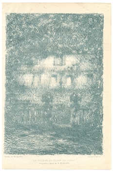 Henri Le Sidaner original lithograph "Maison au Claire de Lune"