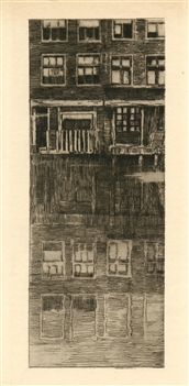Albert Baertsoen "Reflets" original etching