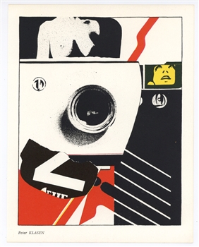 Peter Klasen original lithograph "Woman and Objektiv"