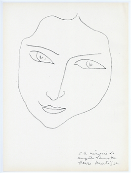 Henri Matisse lithograph "Angele Lamotte"