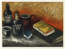 Maurice de Vlaminck Still Life with Whisky Bottle lithograph