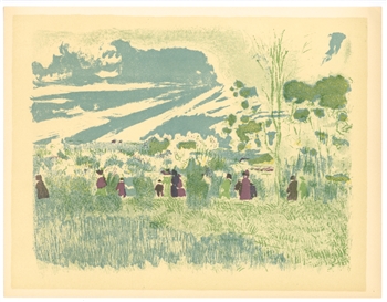 Edouard Vuillard lithograph "A travers champs"
