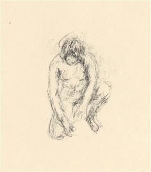 Pierre Bonnard "Femme accroupie" original lithograph, edition of 20 on japon