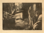 Edgar Degas monotype "Devant la Cheminee"