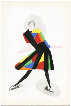 Sonia Delaunay pochoir "La Mendiante"