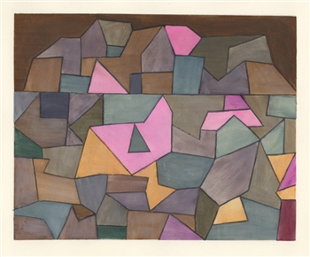 Paul Klee pochoir "Village on the Rocks"
