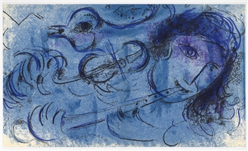 Marc Chagall "Le Joueur de Flute" original lithograph