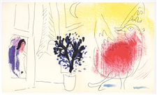 Marc Chagall "Le coq rouge" original lithograph