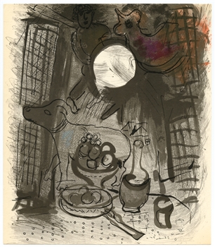 Marc Chagall "Nature morte brune" original lithograph