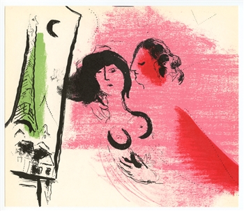Marc Chagall "La Tour Eiffel verte" original lithograph