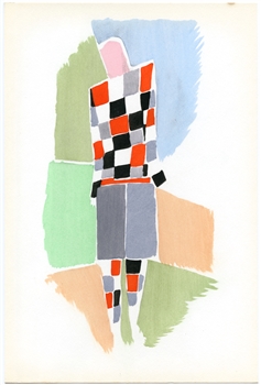 Sonia Delaunay pochoir "Figure"