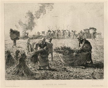 Jean-Francois Millet etching La Recolte du Sarrasin