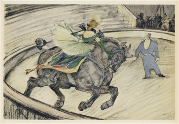 Toulouse-Lautrec "Travail sur le panneau" lithograph | Circus