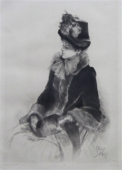 Rodolphe Piguet original drypoint (Portrait de femme)