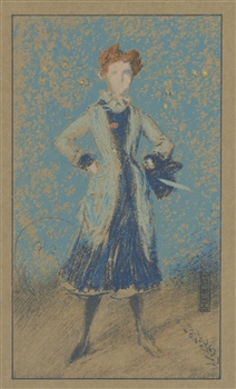 James Whistler lithograph "The Blue Girl"