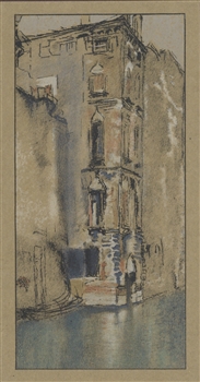 James Whistler lithograph "The Old Marble Hall, Venice" 1905