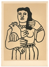 Fernand Leger lithograph "Femme a l'oiseau" edition of 1000