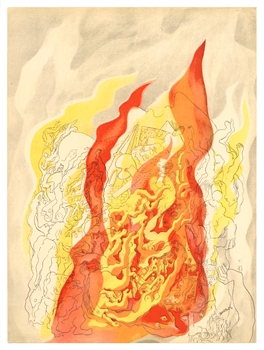 Abraham Rattner original lithograph "Fire"