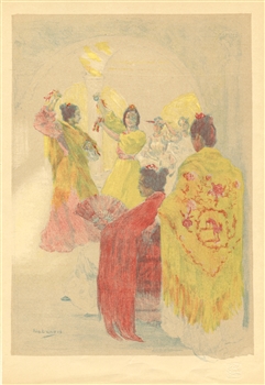 Alexandre Lunois original lithograph "La Sevillana"