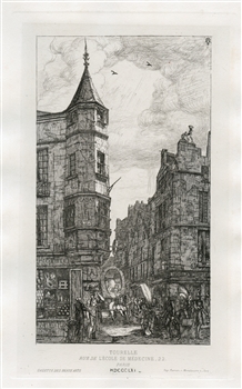 Charles Meryon etching "Tourelle Rue de L'Ecole de Medicine 22""