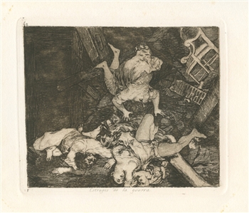 Francisco Goya original etching "Estragos de la guerra"