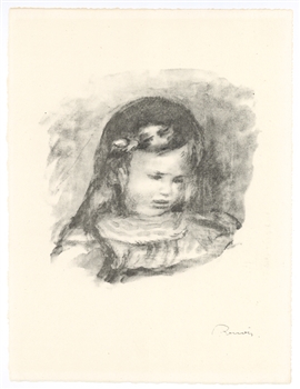Pierre-Auguste Renoir "Claude Renoir, Fils de l'Artiste, la Tete Baisee" original lithograph