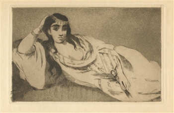 Edouard Manet "l'Odalisque" original etching & aquatint on japon paper