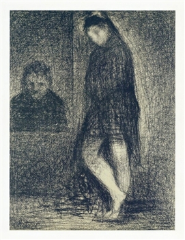 Georges-Pierre Seurat lithograph "La banquiste, etude pour la Parade"