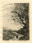 Jean-Baptiste Corot etching | Paysage italien